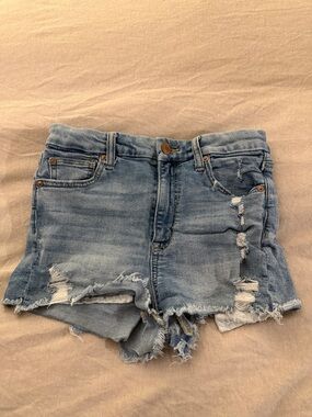American Eagle Outfitters Light Wash Distressed Denim Cutoff Shorts